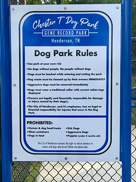 Gene Record Memorial Park - Dog Park Rules
