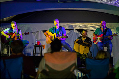 Musicians play during Arts in the Ally