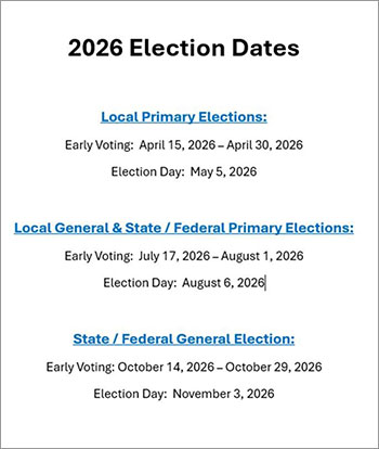 2026 Election Dates